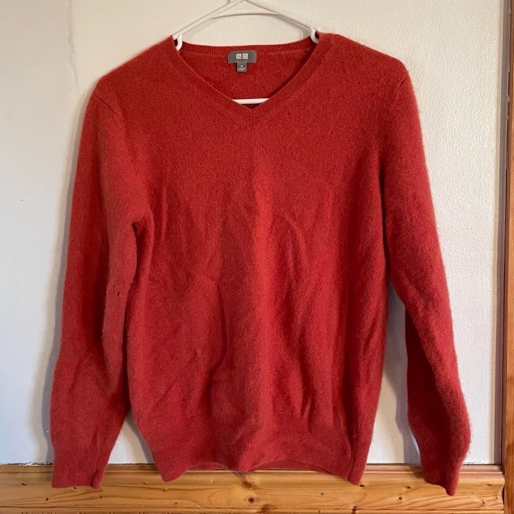 Uniqlo Orange Cashmere Sweater